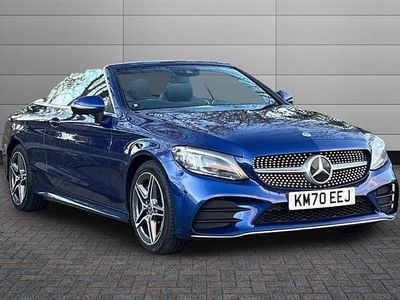 Brilliant blue Used 2020 Mercedes C300 AMG line Cabriolet | £23,595 (Fair price)
