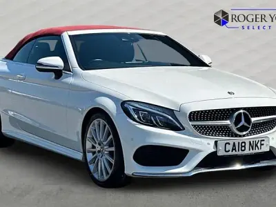 Used Mercedes C220 AMG line 2018 White Cabriolet