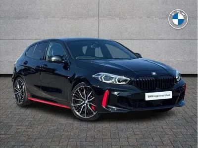 Used BMW 128 Shadowline 265 HP (194 kW) 2021 Black sapphire metallic paint Hatchback