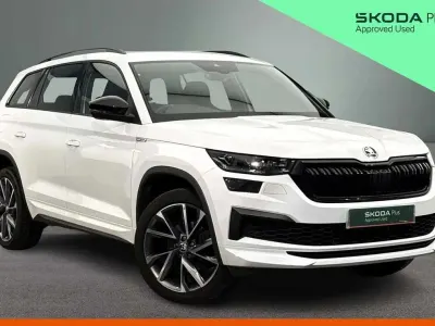 Used Skoda Kodiaq SportLine 150 HP (110 kW) 2023 Moon white metallic SUV
