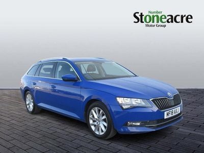 Used Skoda Superb SE Technology 150 HP (110 kW) 2018 Blue Estate