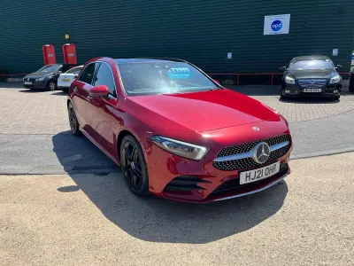 Used Mercedes A250 AMG Line Premium Plus 224 HP (164 kW) 2021 Red Hatchback