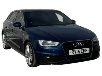 Used Audi A3 S-Line 184 HP (135 kW) 2015 Blue Hatchback