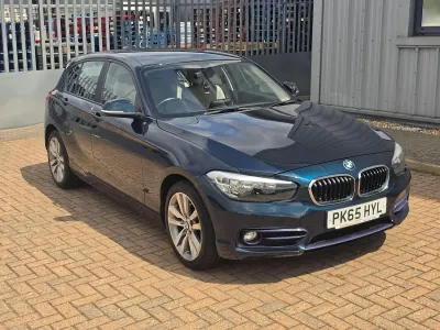 Used BMW 118 Sport Line 136 HP (100 kW) 2015 Blue Hatchback
