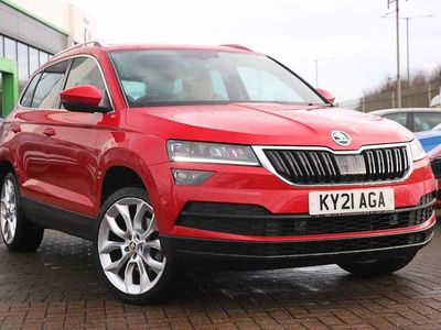 Velvet red metallic Used 2021 Skoda Karoq SE L SUV | £16,595 (Fair price)