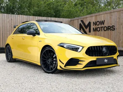 Begagnad Mercedes A35 AMG Premium Plus 2019 Gul Halvkombi