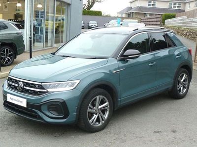 Used VW T-Roc R-line 150 HP (110 kW) 2023 Petrol blue black roof SUV