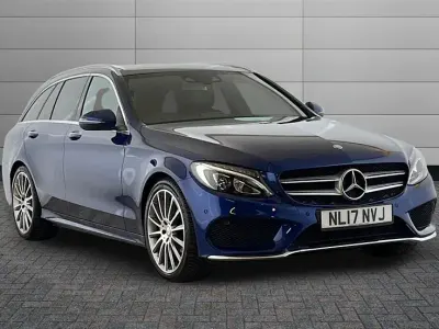 Used Mercedes C220 AMG Line Premium Plus 170 HP (125 kW) 2017 Blue Estate