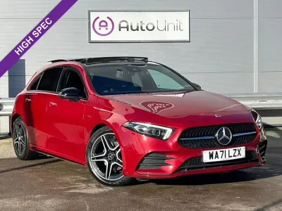 Used Mercedes A200 AMG line 163 HP (119 kW) 2021 Red Hatchback