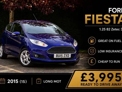 Used Ford Fiesta Zetec 82 HP (60 kW) 2015 Blue Hatchback