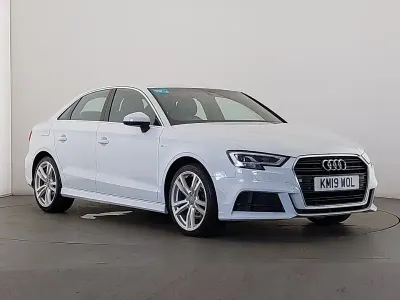 Used Audi A3 S-Line 150 HP (110 kW) 2019 White Sedan