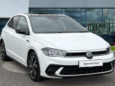 Used VW Polo R-line 95 HP (69 kW) 2024 Pure white flat black Hatchback