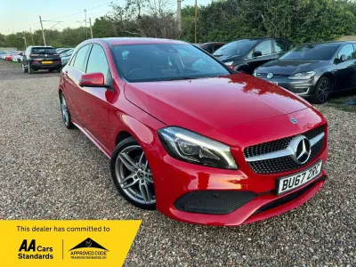 Used Mercedes A180 AMG Line Premium 122 HP (89 kW) 2017 Red Hatchback