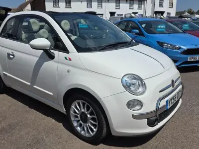 Used Fiat 500C Lounge 2009 White Cabriolet