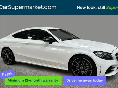 Begagnad Mercedes C200 AMG line 184 HK (135 kW) 2019 Vit Sportkupé