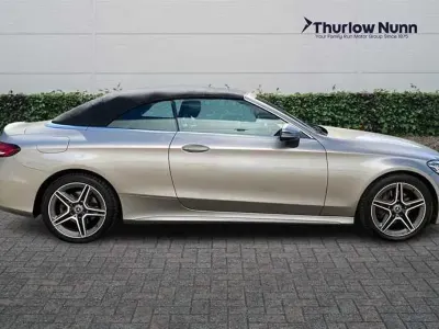 Used Mercedes C220 AMG line 194 HP (142 kW) 2021 Silver Cabriolet