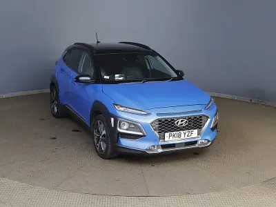 Used Hyundai Kona Premium 177 HP (130 kW) 2018 Metallic blue lagoon (2tr) SUV