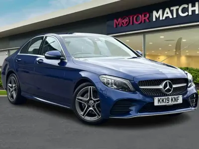 Begagnad Mercedes C200 AMG Line Premium 2019 Blå Sedan