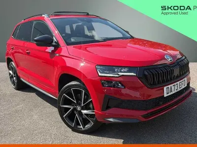 Used Skoda Karoq SportLine 110 HP (80 kW) 2023 Velvet red metallic SUV