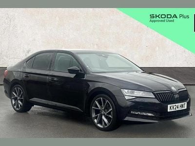 Used Skoda Superb SportlinePlus 150 HP (110 kW) 2023 Black Hatchback