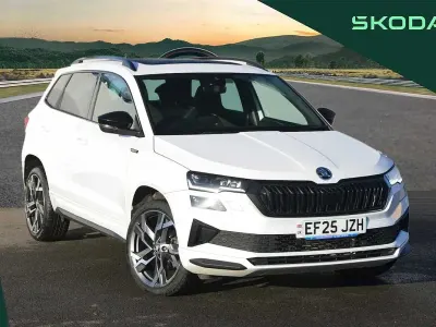 Used Skoda Karoq SportLine 150 HP (110 kW) 2025 Moon white metallic SUV