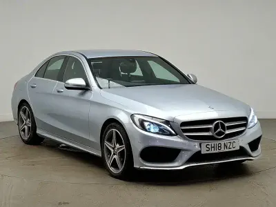 Used Mercedes C220 AMG line 170 HP (125 kW) 2018 Silver Sedan