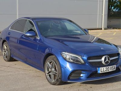 Blue Used 2020 Mercedes C300e AMG line Sedan | £13,499 (Expensive)