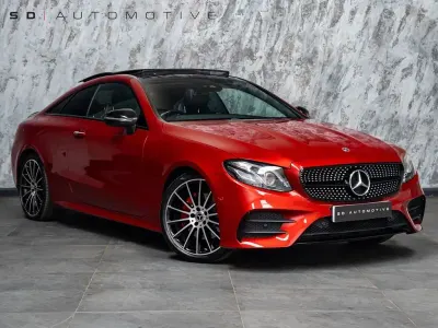 Used Mercedes E220 AMG Line Premium Plus 194 HP (142 kW) 2018 Red Coupe