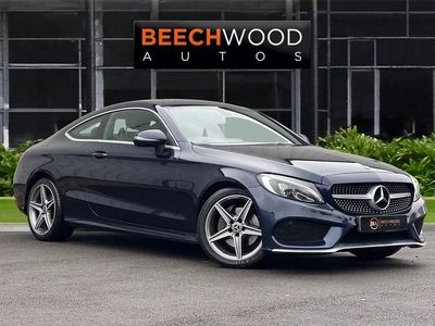 Used Mercedes C220 AMG line 170 HP (125 kW) 2017 Blue Coupe