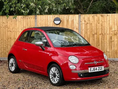 Used Fiat 500 Lounge 85 HP (62 kW) 2015 Red Cabriolet