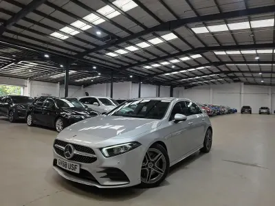 Used Mercedes A250 AMG line 224 HP (164 kW) 2019 Silver Hatchback