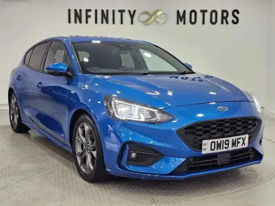 Begagnad Ford Focus ST-Line 125 HK (91 kW) 2019 Blå Halvkombi