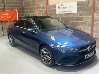 Used Mercedes CLA250e AMG Line Premium Plus 218 HP (160 kW) 2022 Blue Coupe