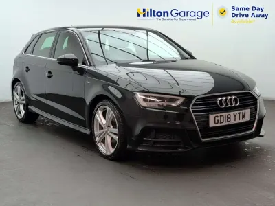 Used Audi A3 Sportback S-Line 2018 Black Hatchback
