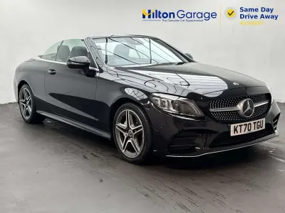 Used Mercedes C200 AMG line 181 HP (133 kW) 2021 Black Cabriolet