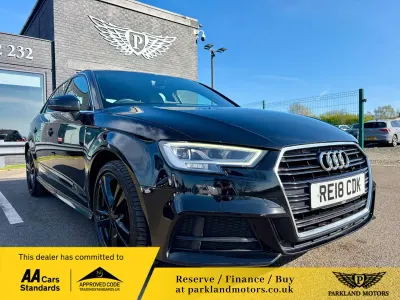 Begagnad Audi A3 Sportback S-Line 150 HK (110 kW) 2018 Svart Halvkombi