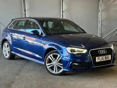 Used Audi A3 Sportback S-Line 2015 Blue Hatchback