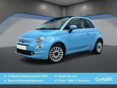 Used Fiat 500 Lounge 69 HP (50 kW) 2017 Blue Hatchback