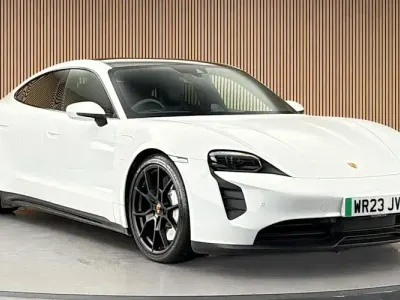 Used Porsche Taycan Performance Package 439 kW (598 HP) 2023 White Sedan