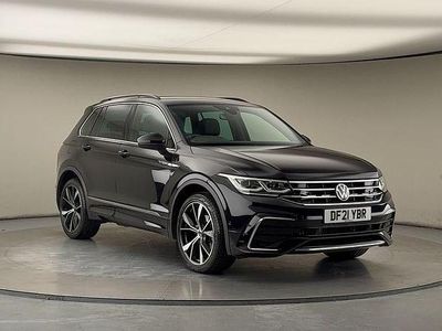 Deep black pearlescent Used 2021 VW Tiguan R-line SUV | £24,750 (Fair price)
