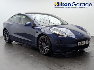 Blue Used 2020 Tesla Model 3 Performance Sedan | £18,550 (Fair price)