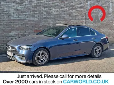 Used Mercedes C300e AMG line 313 HP (230 kW) 2023 Blue Sedan