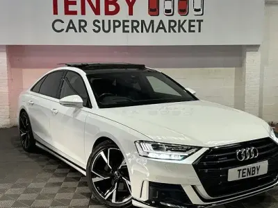 Used Audi A8 Black Edition 286 HP (210 kW) 2021 White Sedan
