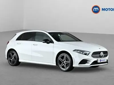 Used Mercedes A250 AMG line 218 HP (160 kW) 2022 White Hatchback