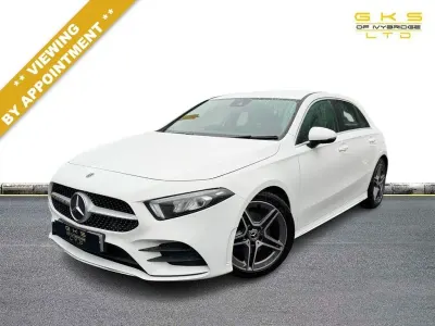 Used Mercedes A180 AMG line 136 HP (100 kW) 2019 White Hatchback
