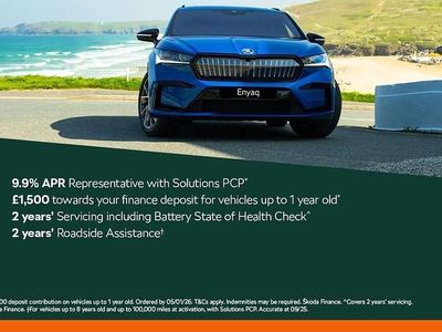 Blue New 2025 Skoda Enyaq iV SportLine SUV | £37,480 (Expensive)