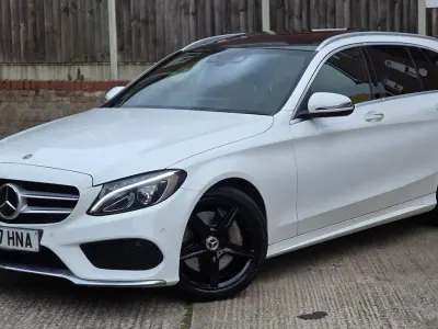 Used Mercedes C250 AMG line 204 HP (150 kW) 2017 White Estate