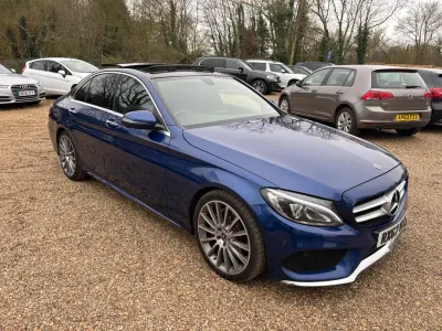 Begagnad Mercedes C220 AMG Line Premium 170 HK (125 kW) 2017 Blå Sedan