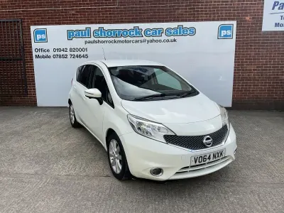 Begagnad Nissan Note Tekna 90 HK (66 kW) 2014 Vit Halvkombi