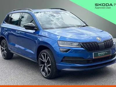 Used Skoda Karoq SportLine 110 HP (80 kW) 2021 Race blue metallic SUV